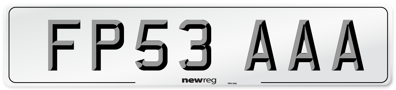 FP53 AAA Number Plate from New Reg